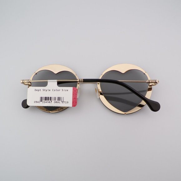 Carolina Herrera Heart Cut Out Shades, Round Rimless Stainless Steel Unique Y2K main image 7